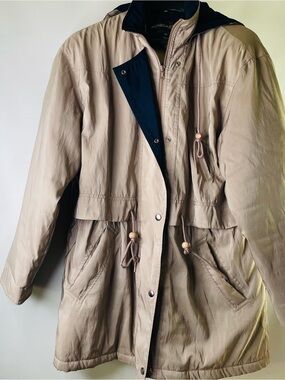 Men's Beige Performance Anorak Jacket with Hood Vintage